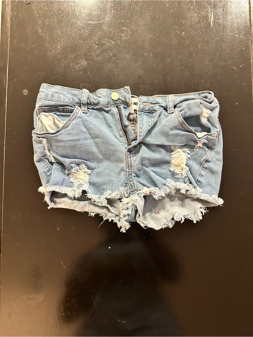 Fashion Nova Light Blue Distressed Denim Cutoff Shorts